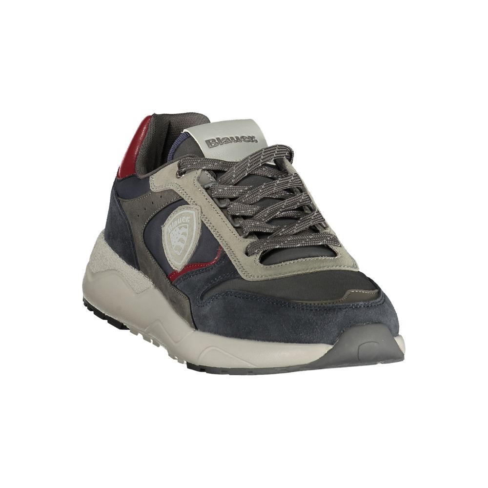 Blue Polyester Men's Sneaker
