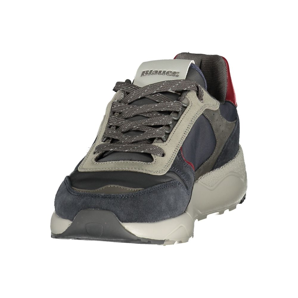 Blue Polyester Men's Sneaker