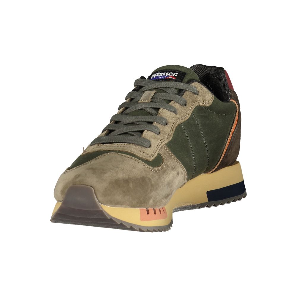 Green Polyurethane Men's Sneaker