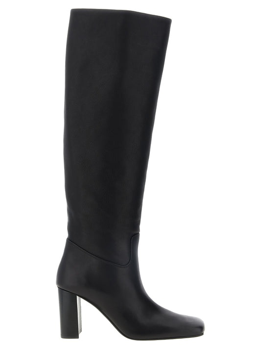 Black Calfskin Over The Knee