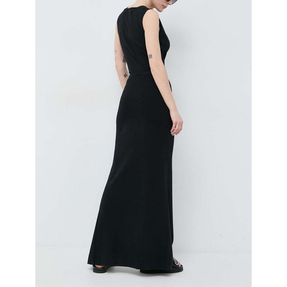 Black Cotton Casual Dress