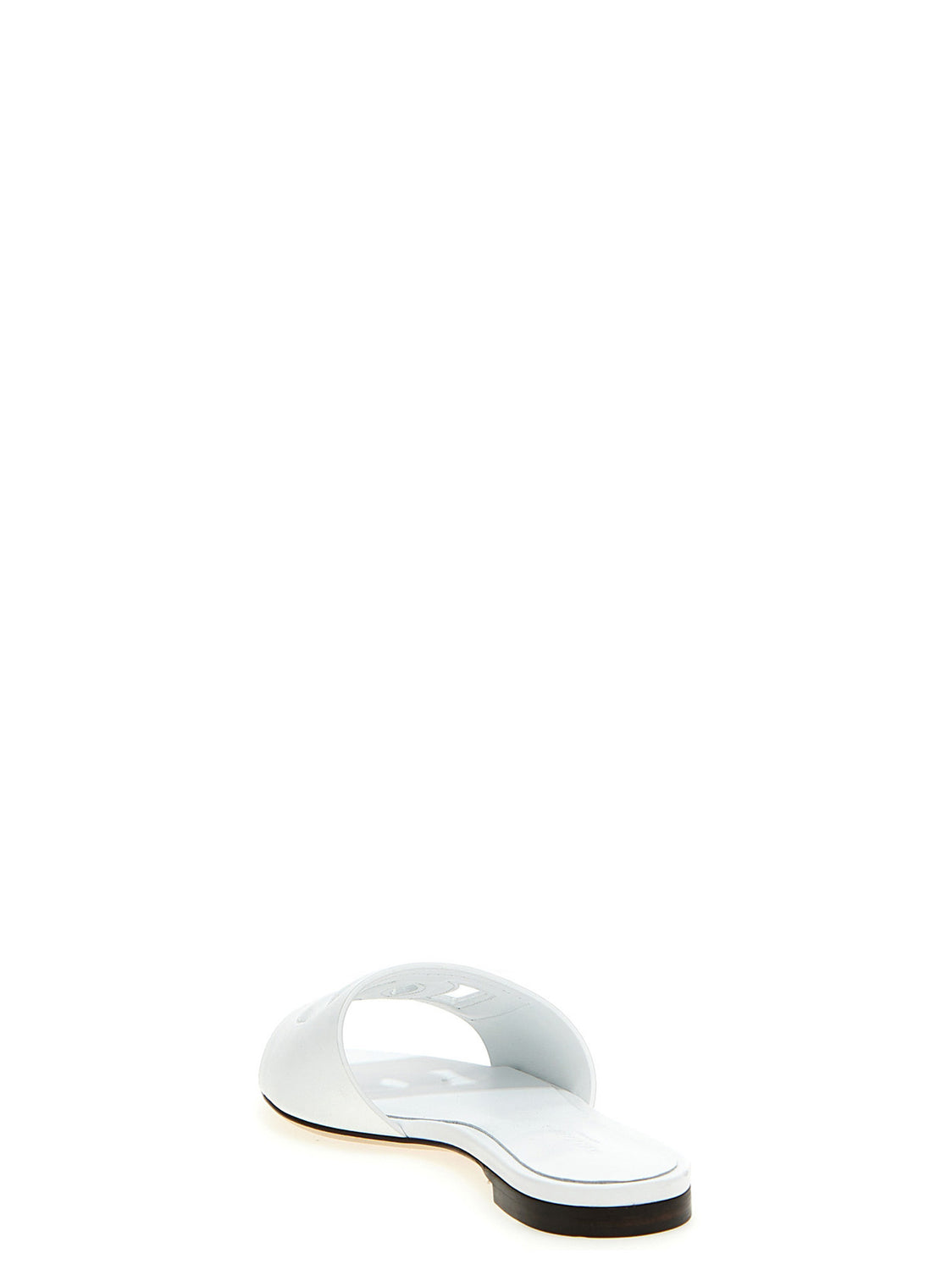White Calfskin Slides