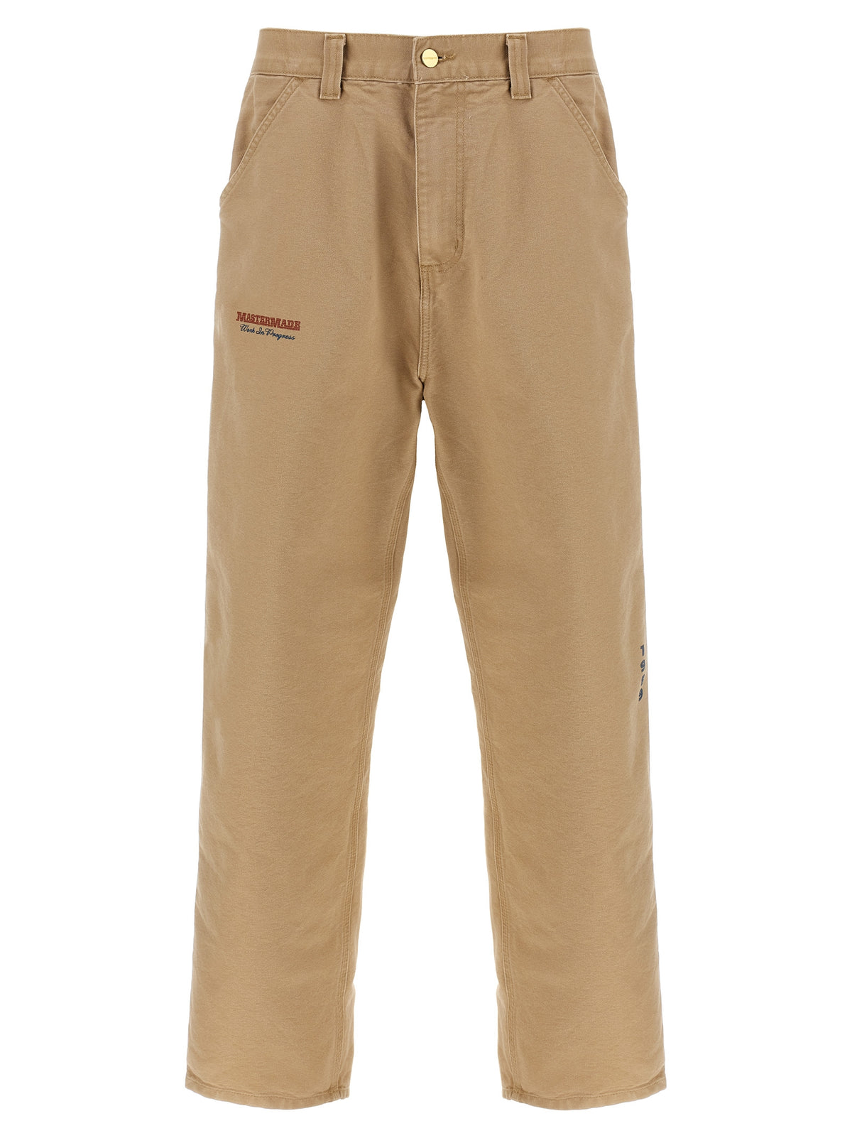 Beige Organic Cotton Casual Pants