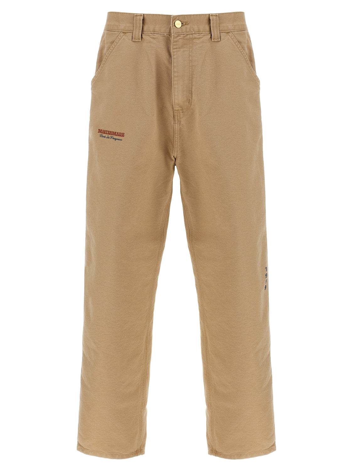 Beige Organic Cotton Casual Pants