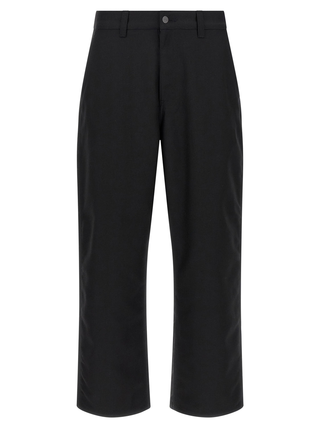 Black Polyester Casual Pants