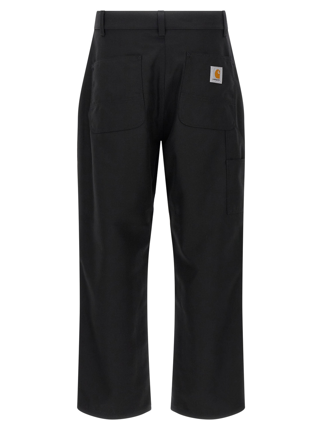 Black Polyester Casual Pants