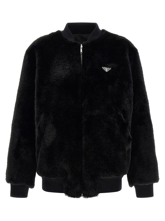 Black Recycled Polyamide Bomber