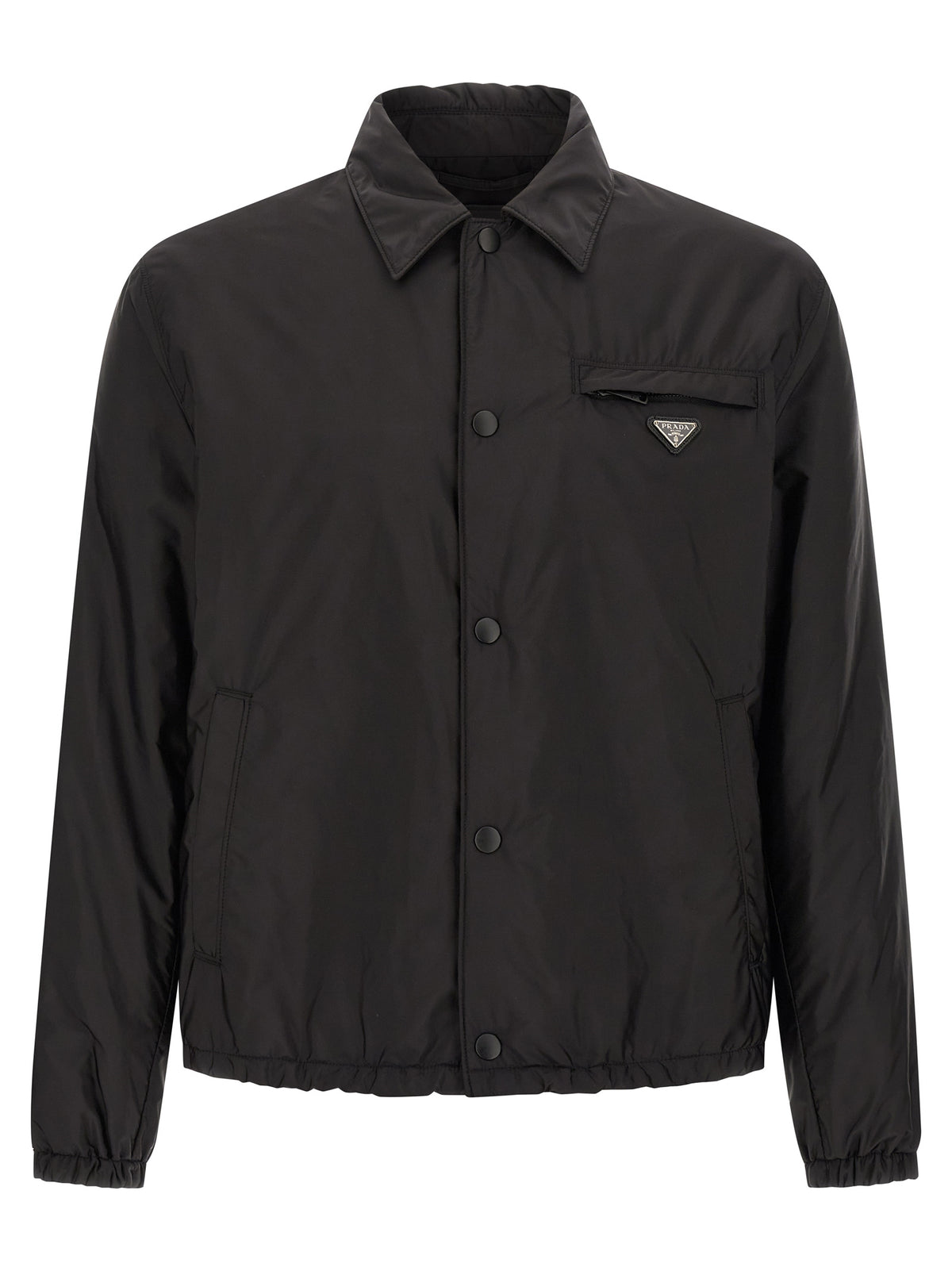 Black Recycled Polyamide Full-Length Jacket