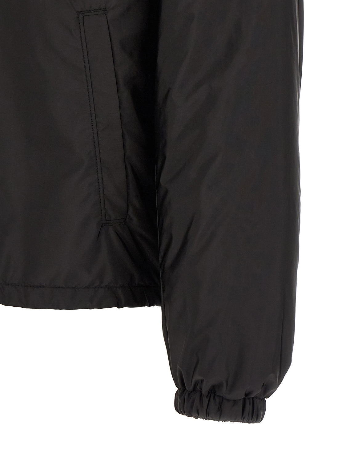 Black Recycled Polyamide Full-Length Jacket