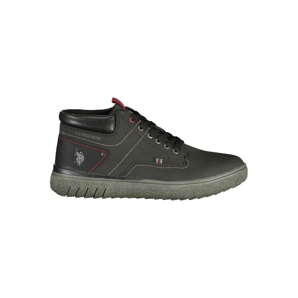 Black Polyurethane Men's Sneaker