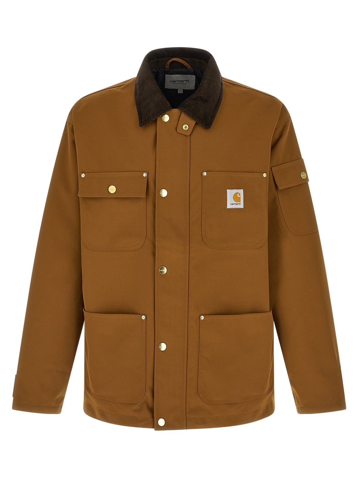 Brown Nylon Full-Length Jacket
