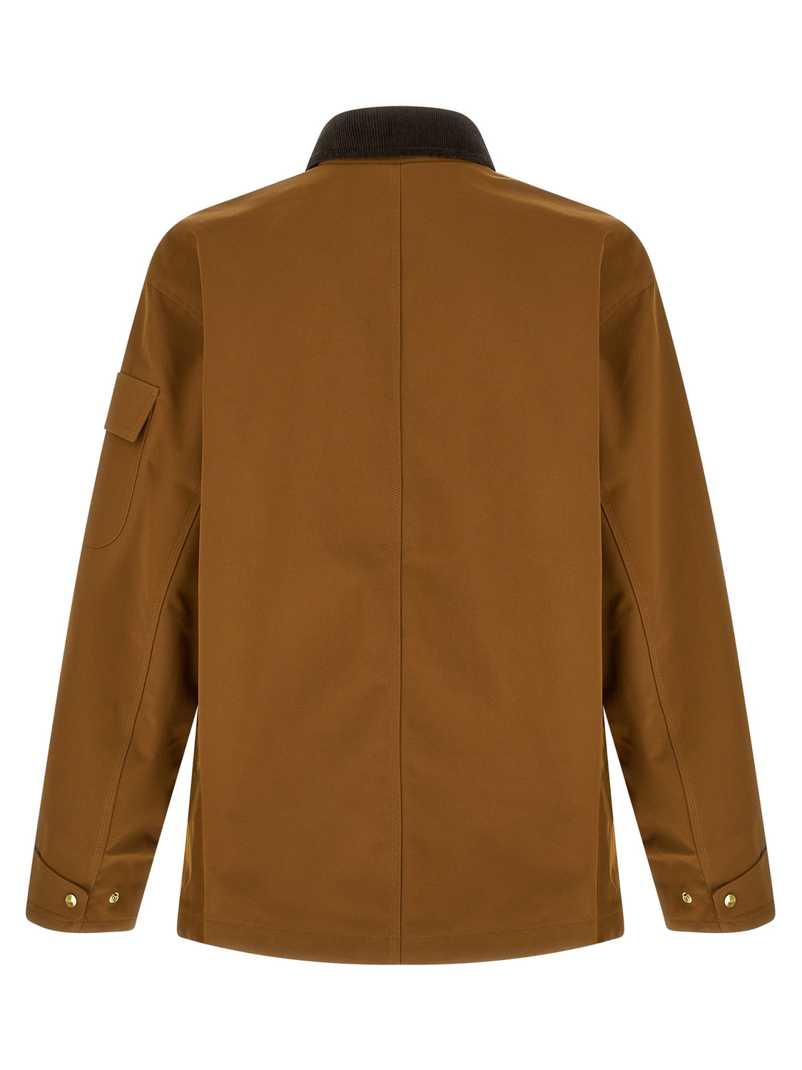 Brown Nylon Full-Length Jacket