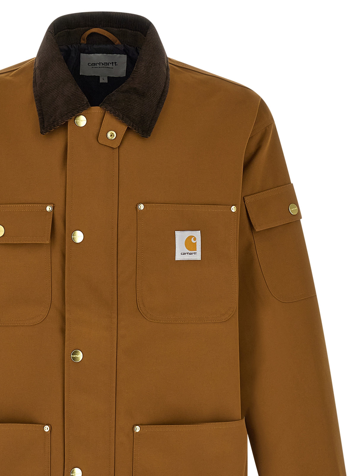 Brown Nylon Full-Length Jacket