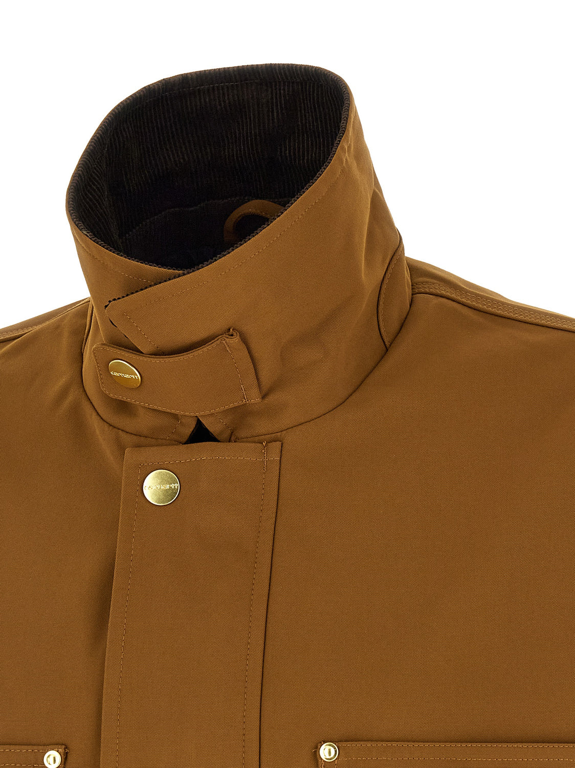 Brown Nylon Full-Length Jacket
