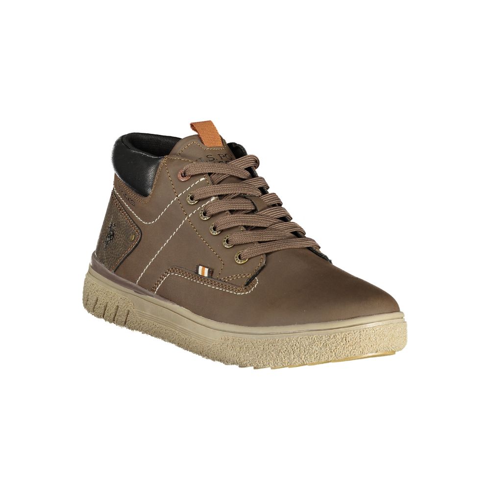 Brown Polyurethane Men's Sneaker