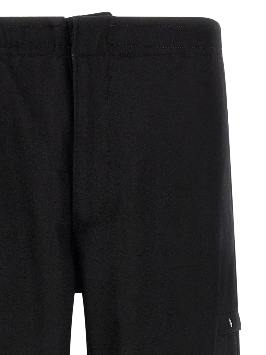 Black Virgin Wool Cargo Pants