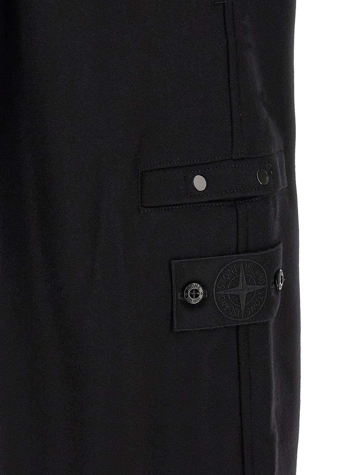 Black Virgin Wool Cargo Pants