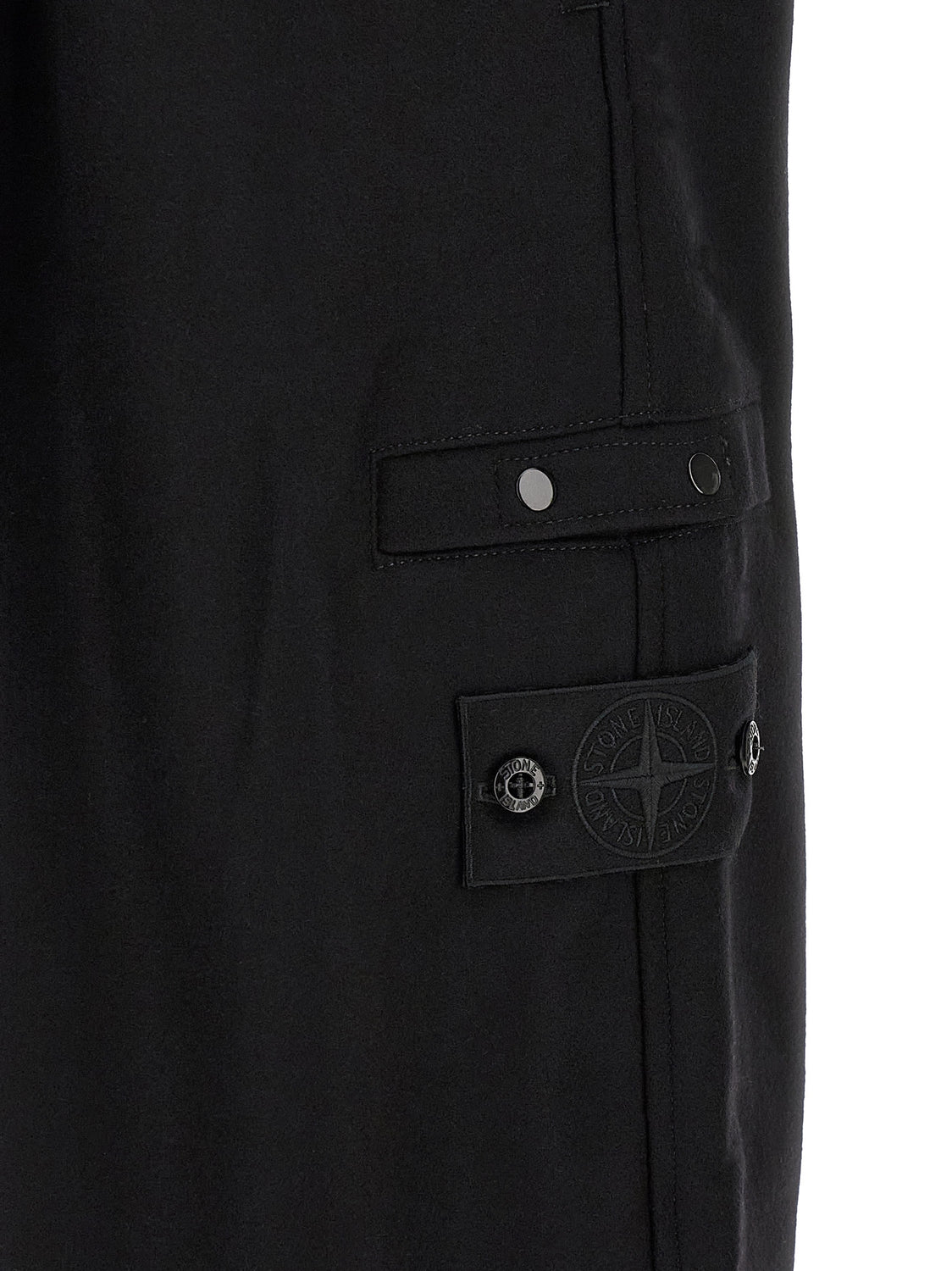 Black Virgin Wool Cargo Pants