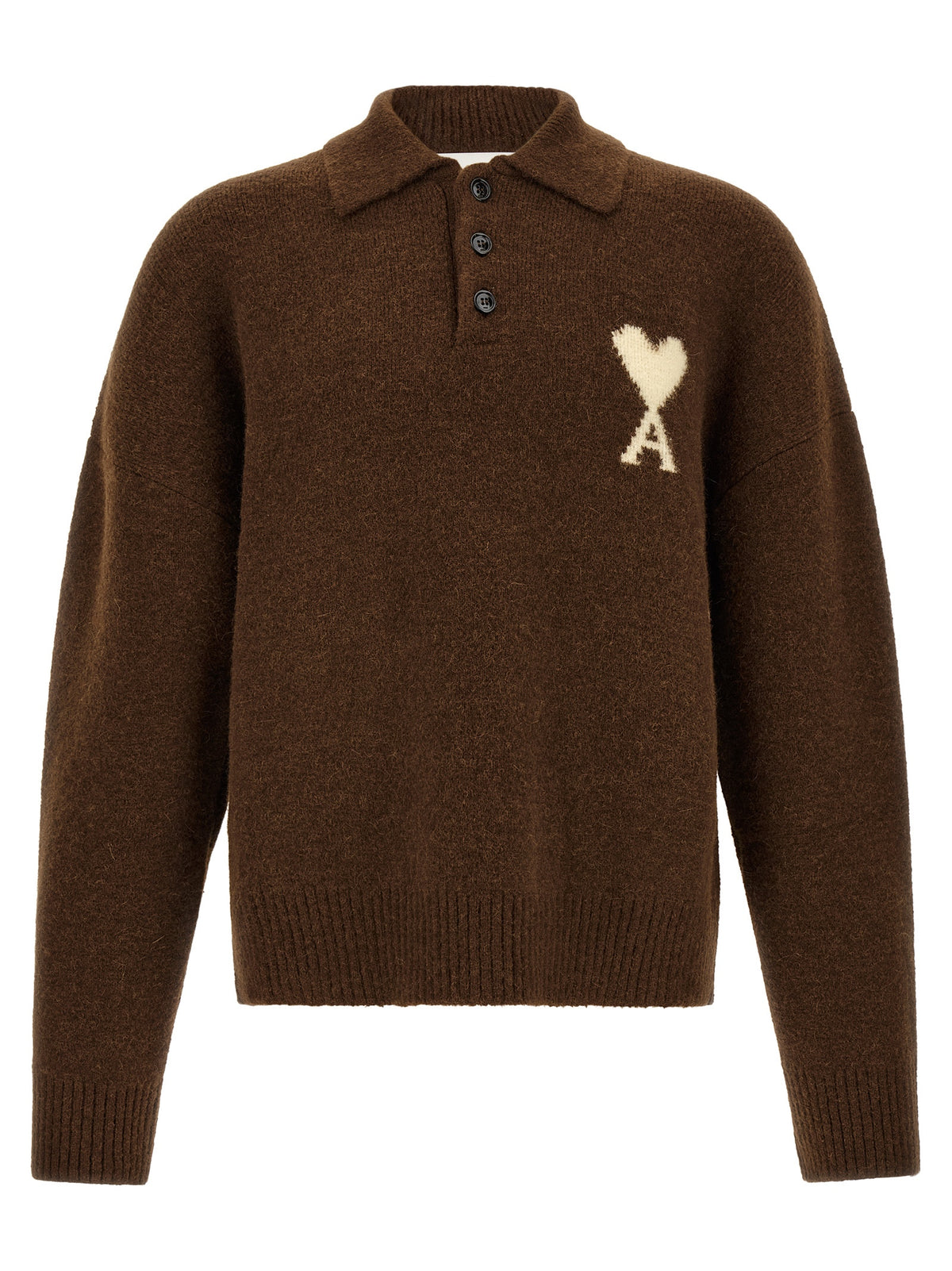 Brown Alpaca Leather Polo Shirt