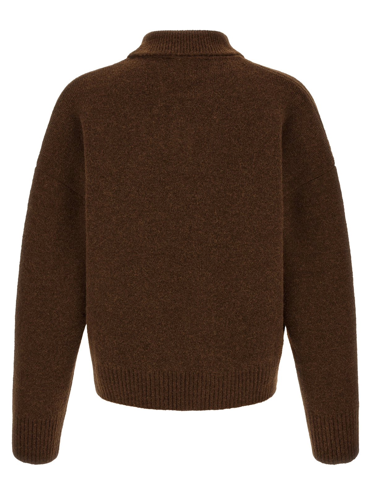 Brown Alpaca Leather Polo Shirt