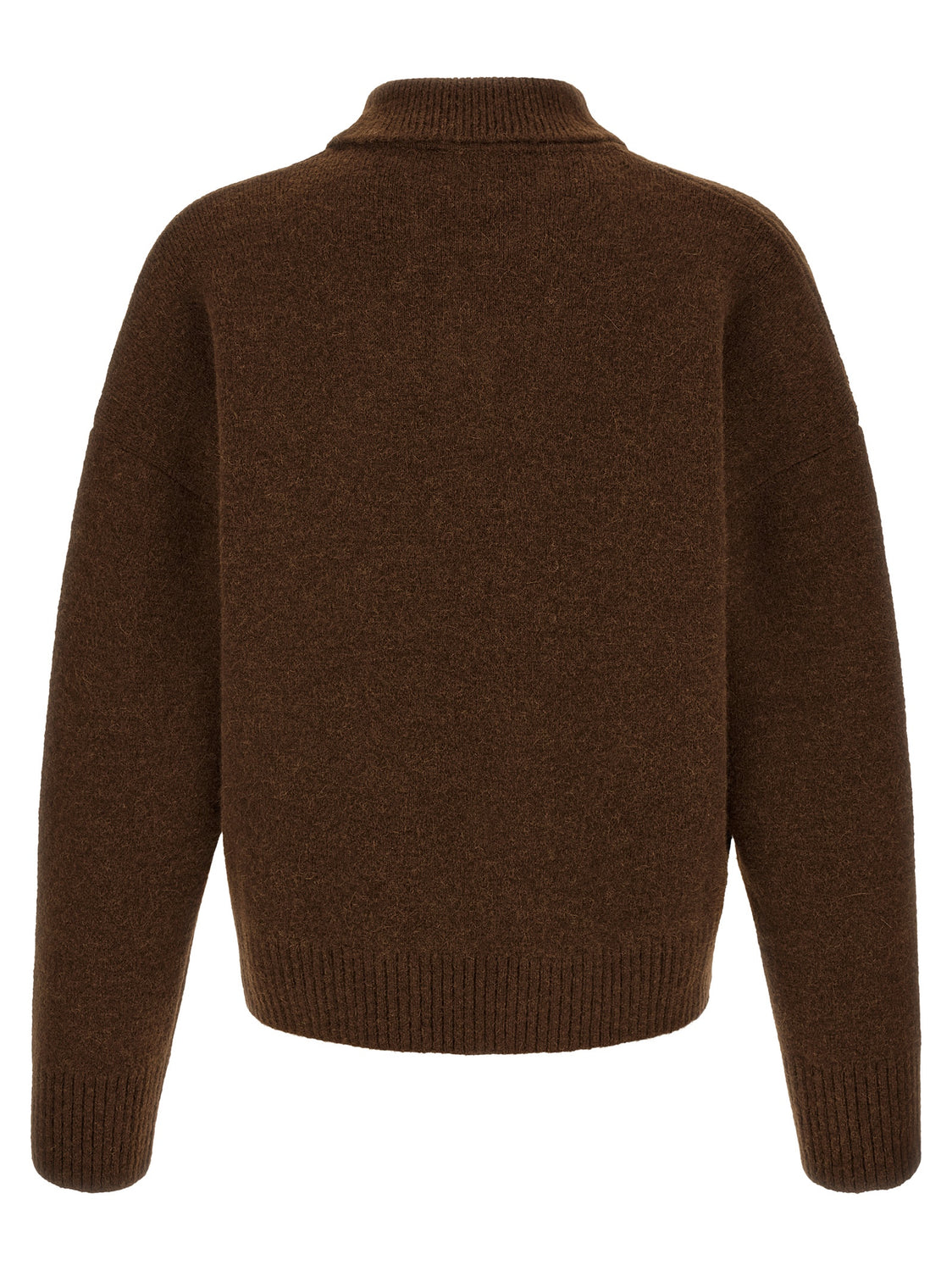 Brown Alpaca Leather Polo Shirt