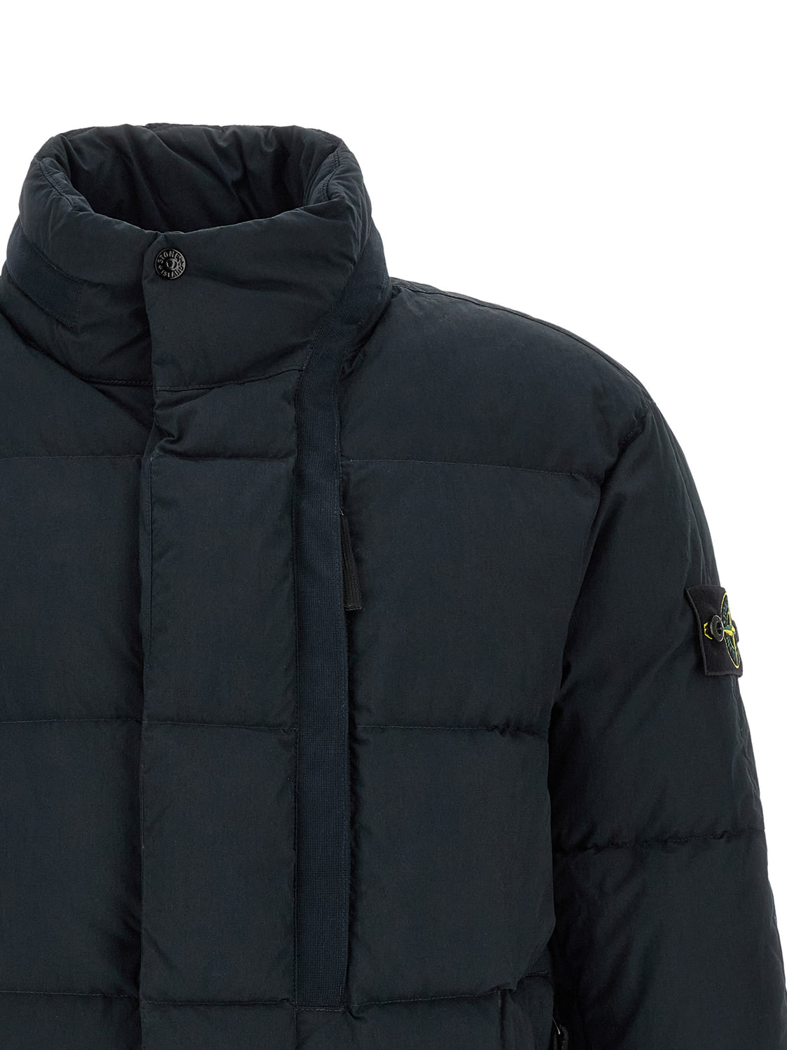 Blue Cotton Full-Length Jacket