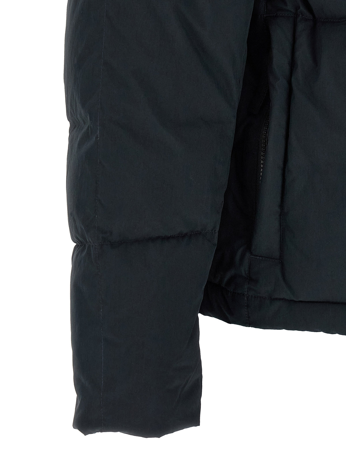 Blue Cotton Full-Length Jacket