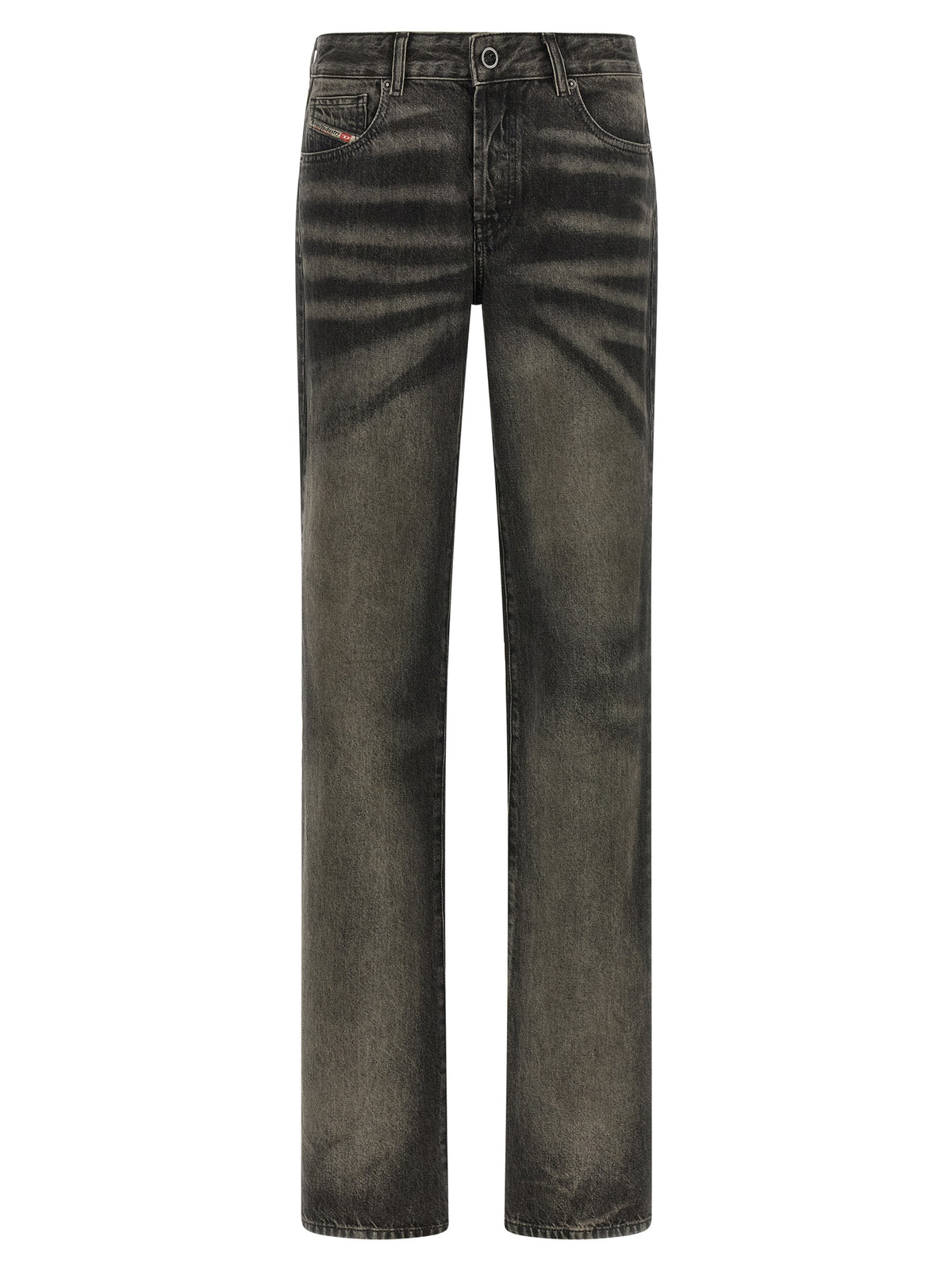 Black Cotton Straight-Leg Jeans