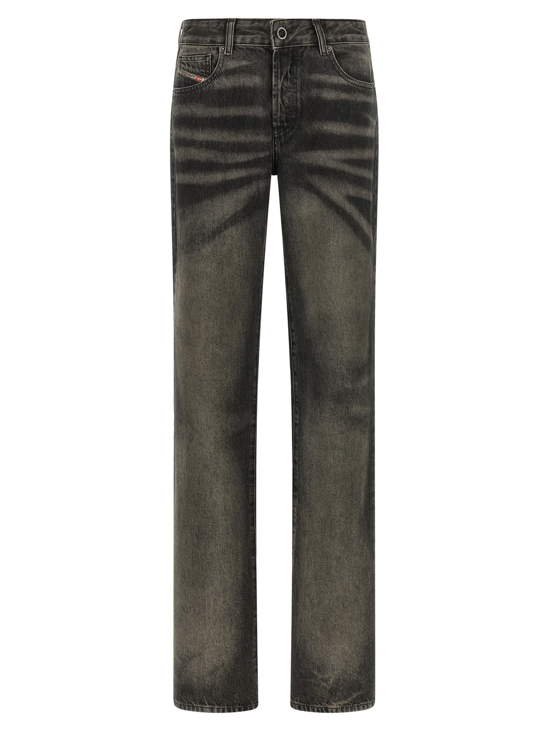 Black Cotton Straight-Leg Jeans