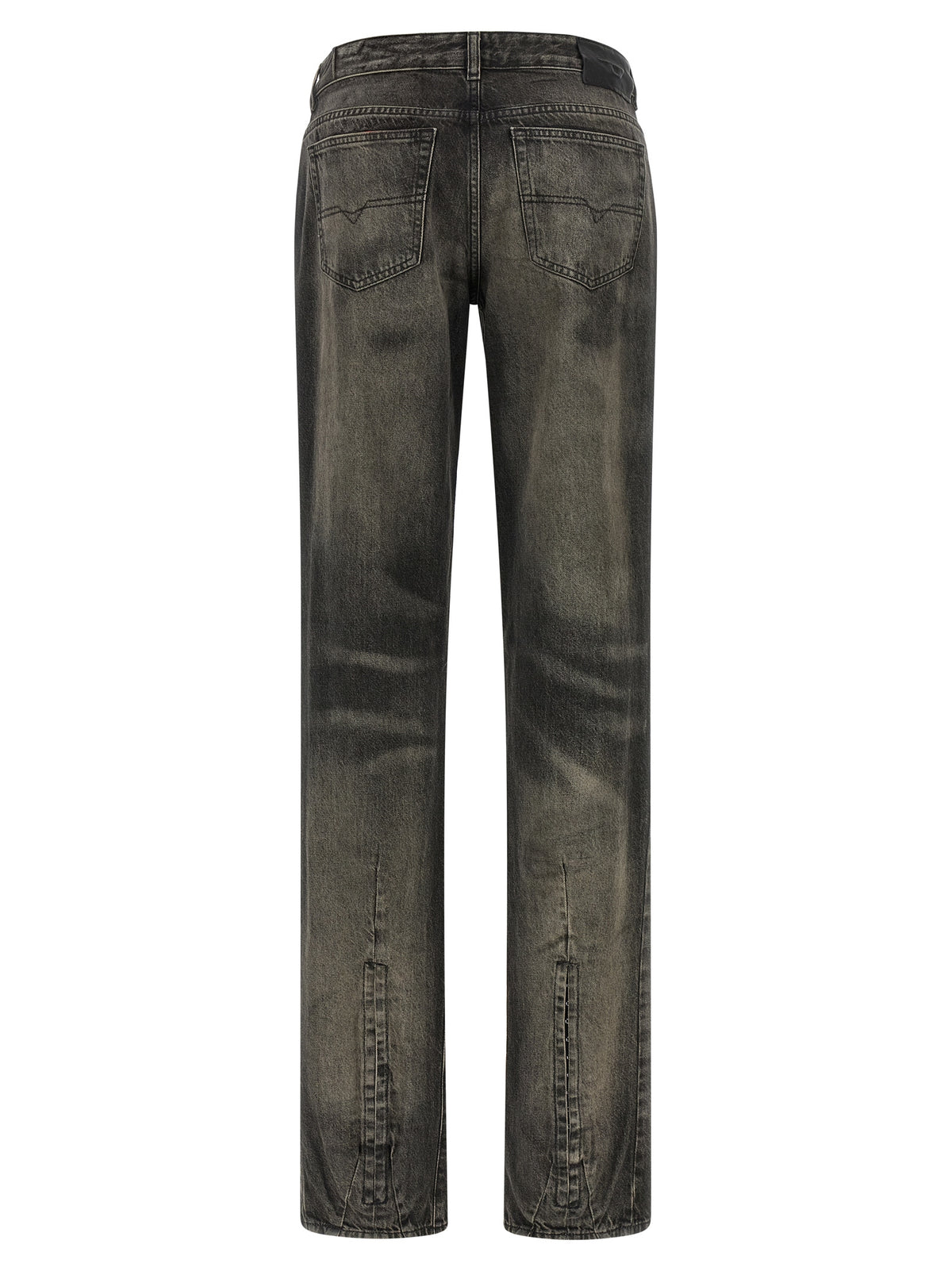 Black Cotton Straight-Leg Jeans