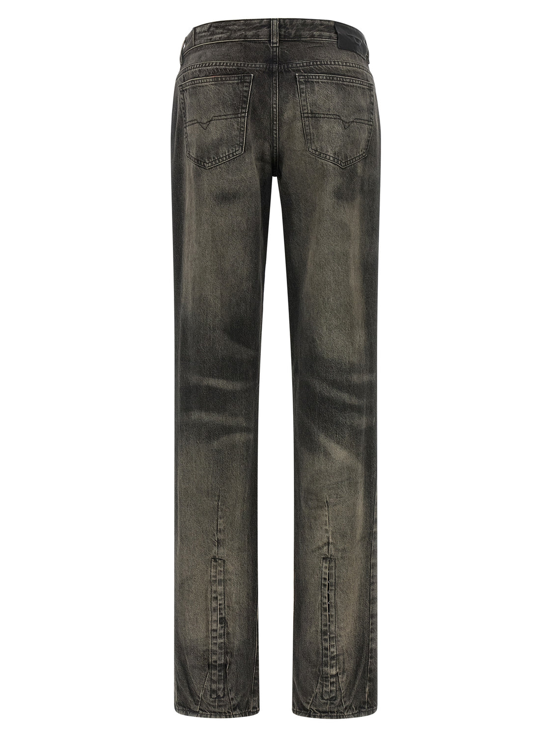 Black Cotton Straight-Leg Jeans