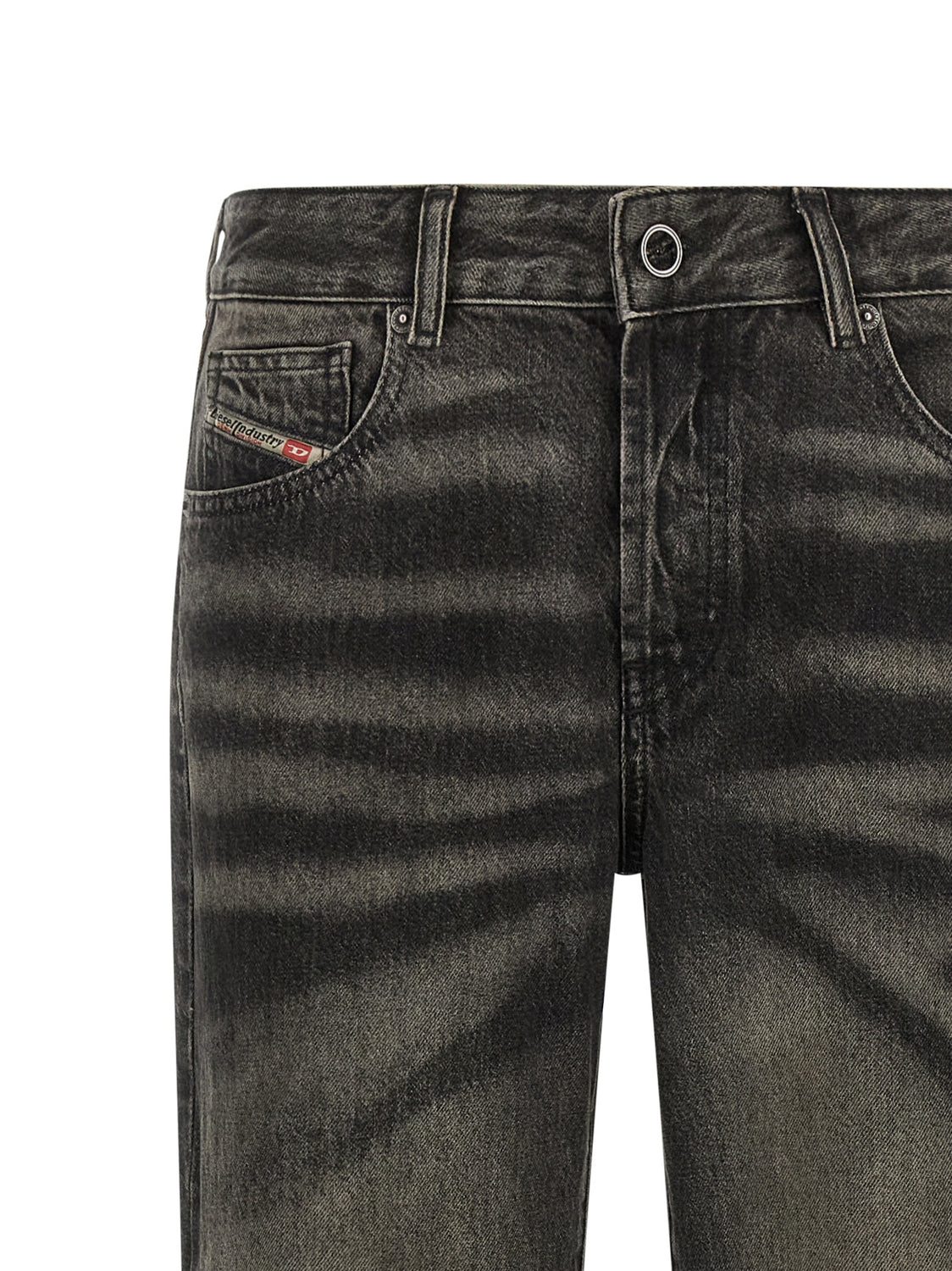 Black Cotton Straight-Leg Jeans