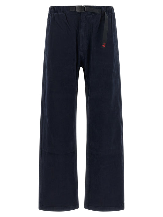 Blue Cotton Casual Pants