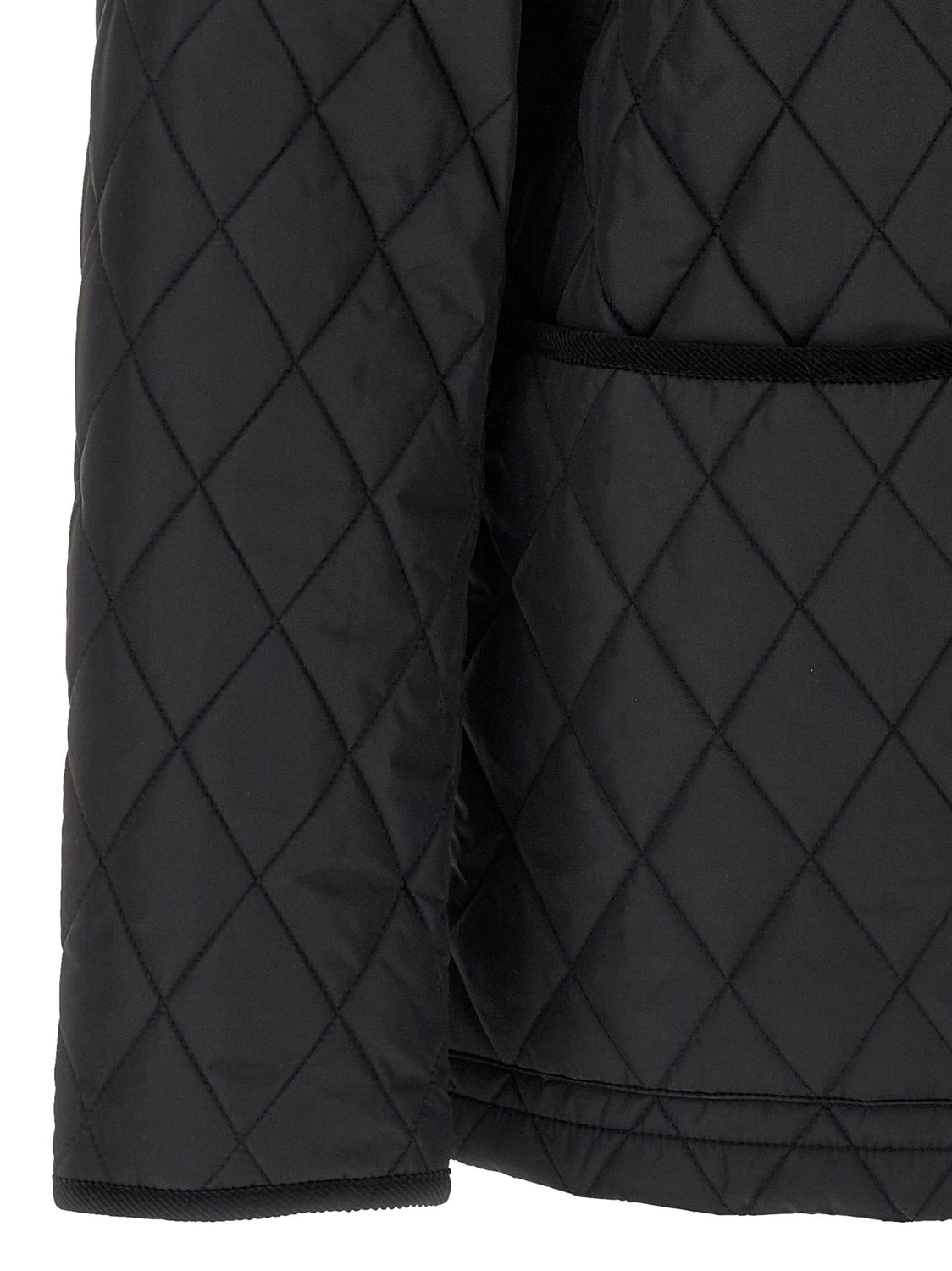 Black Polyamide Full-Length Jacket