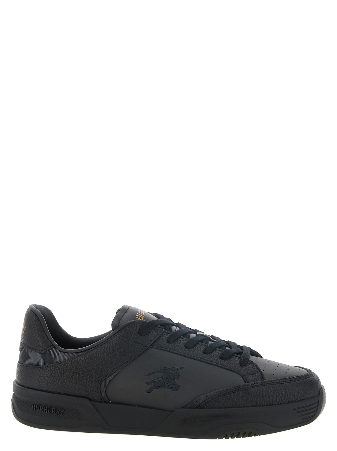 Black Leather Chunky Sneakers