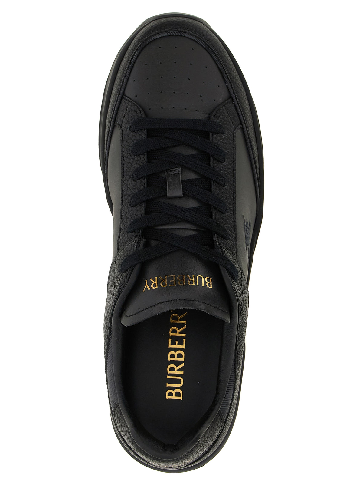 Black Leather Chunky Sneakers