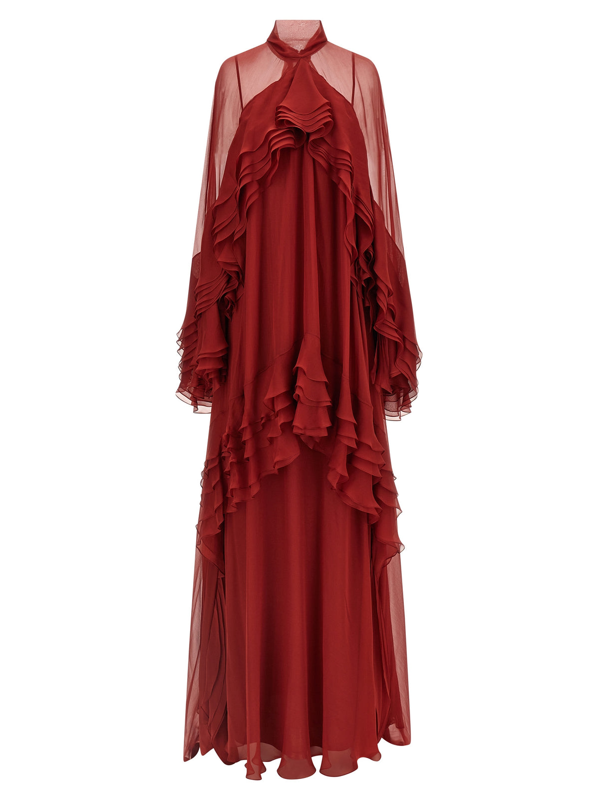 Bordeaux Silk Long Dress