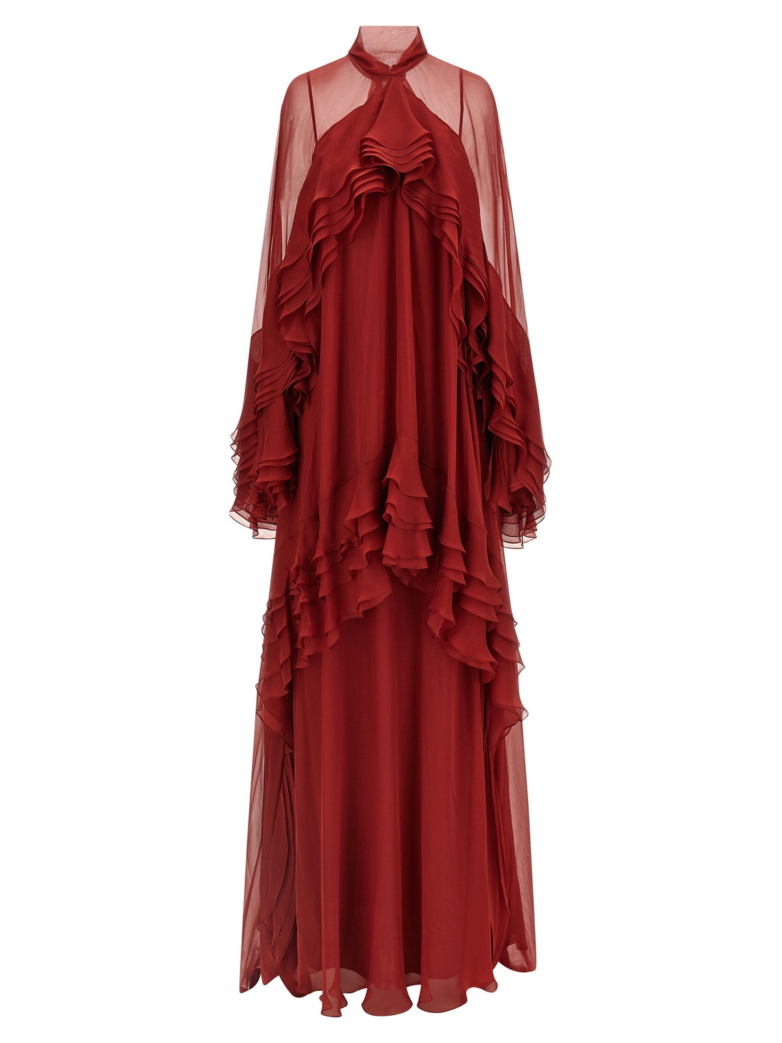 Bordeaux Silk Long Dress