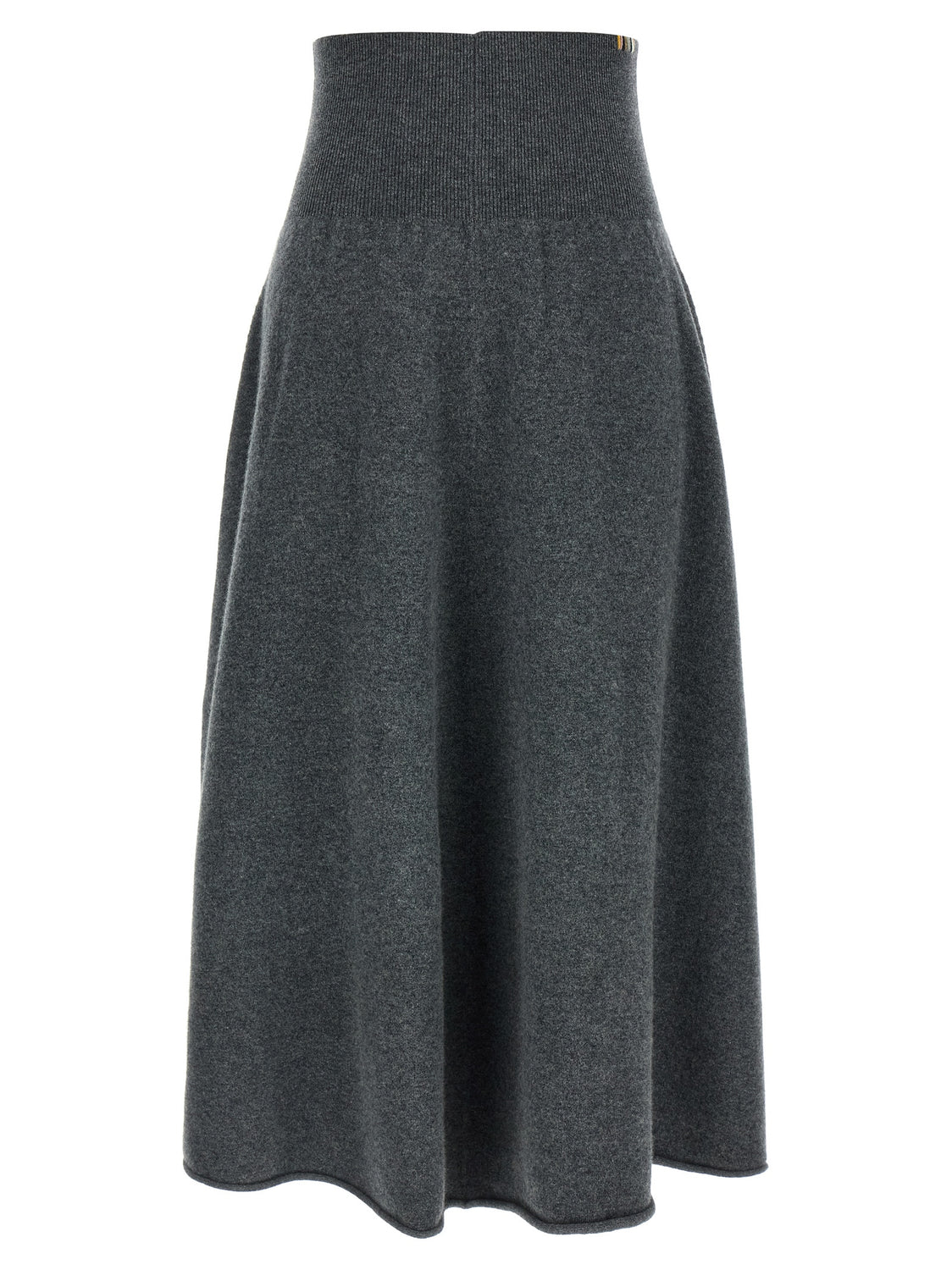 Gray Cashmere Midi Skirt