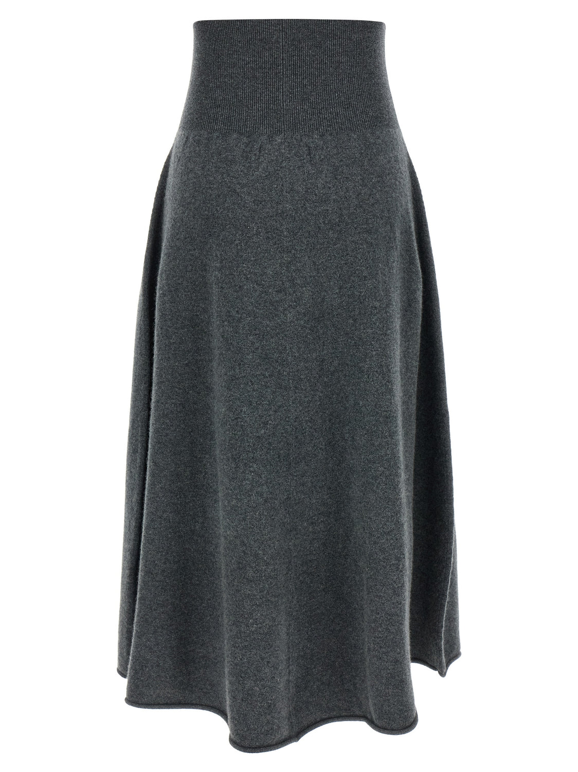 Gray Cashmere Midi Skirt