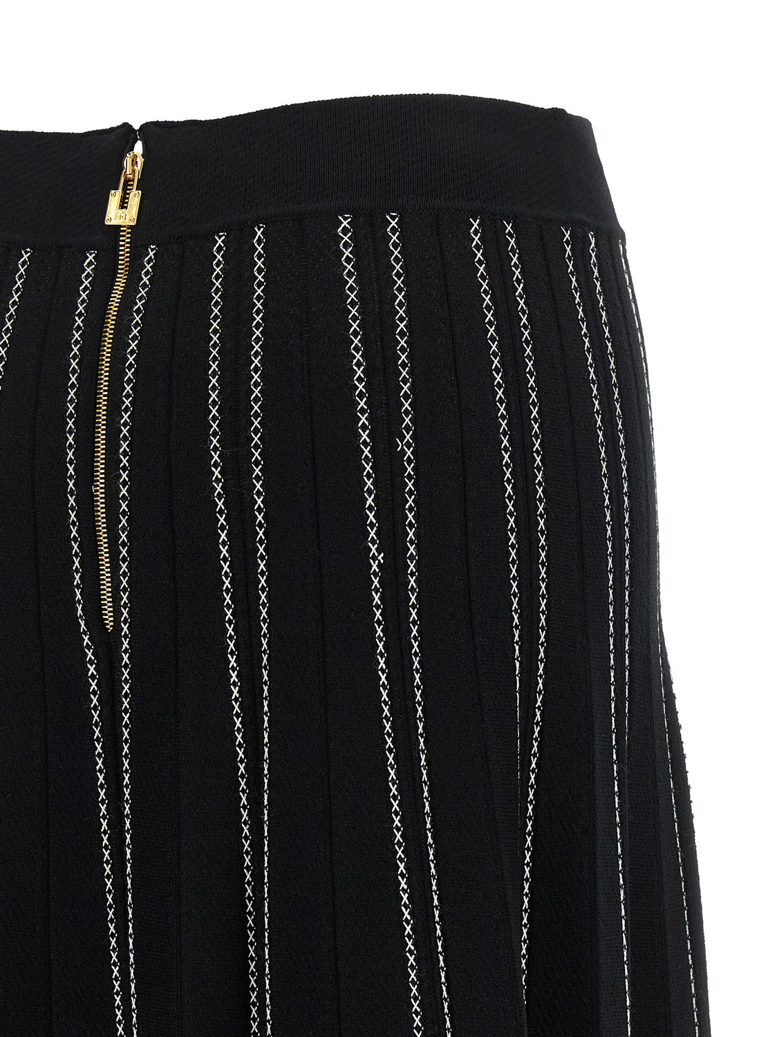 Black Viscose Midi Skirt