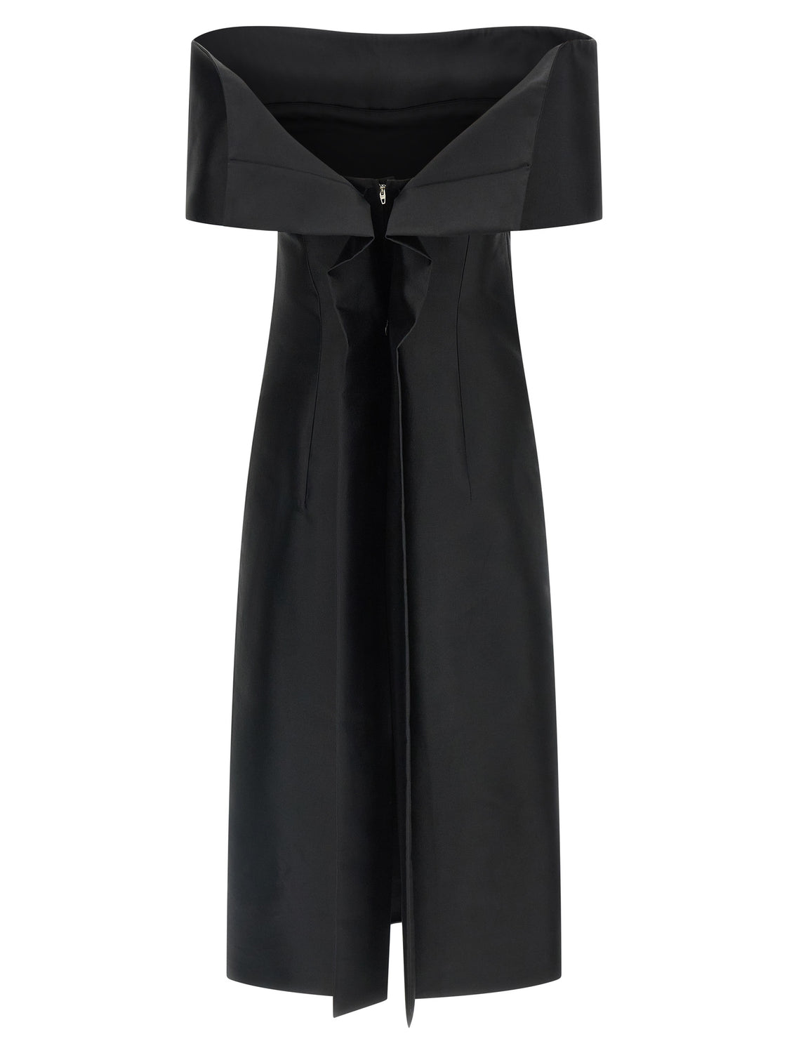 Black Silk Midi Dress