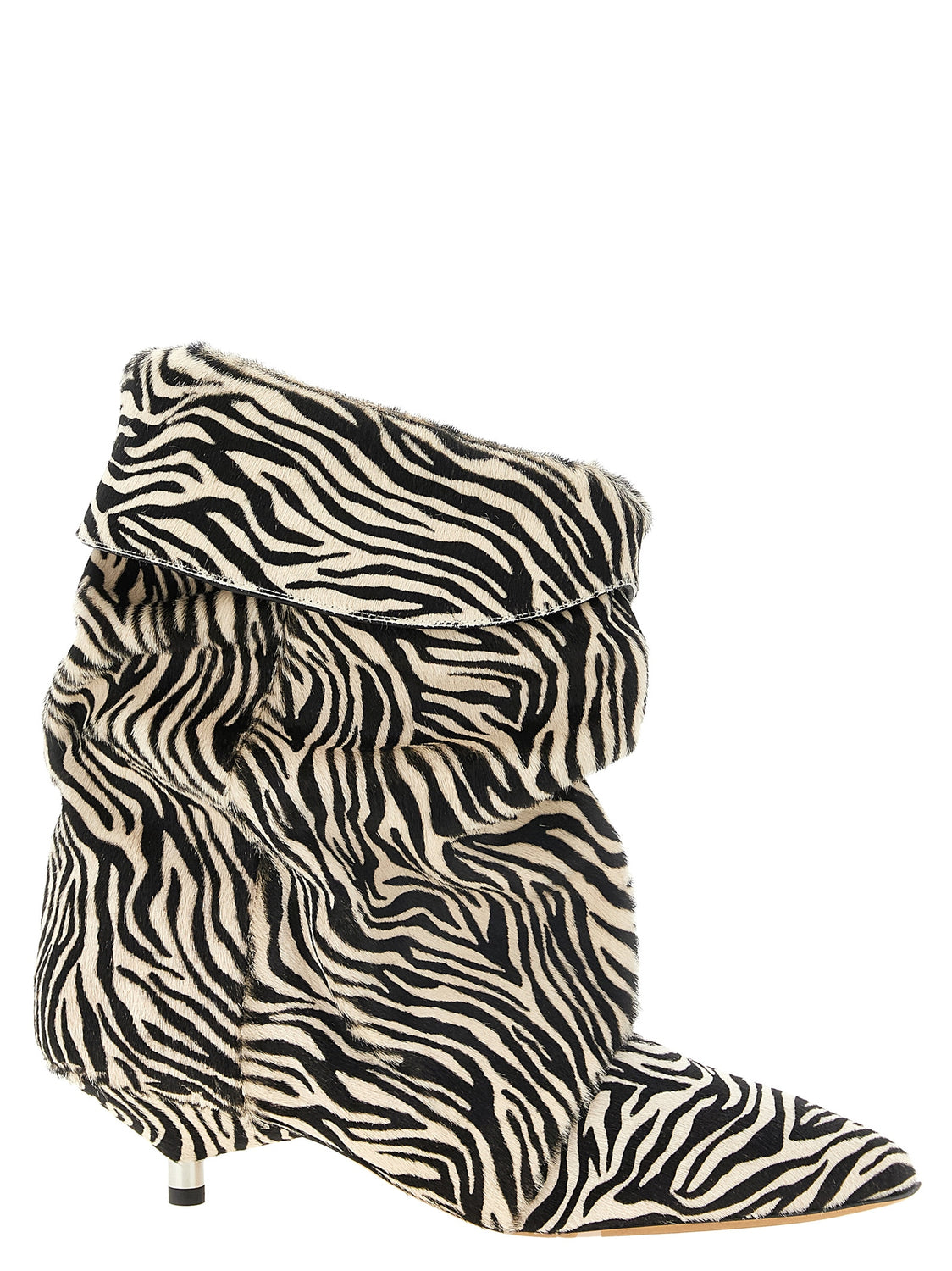 Bicolor Cowhide Ankle Boots