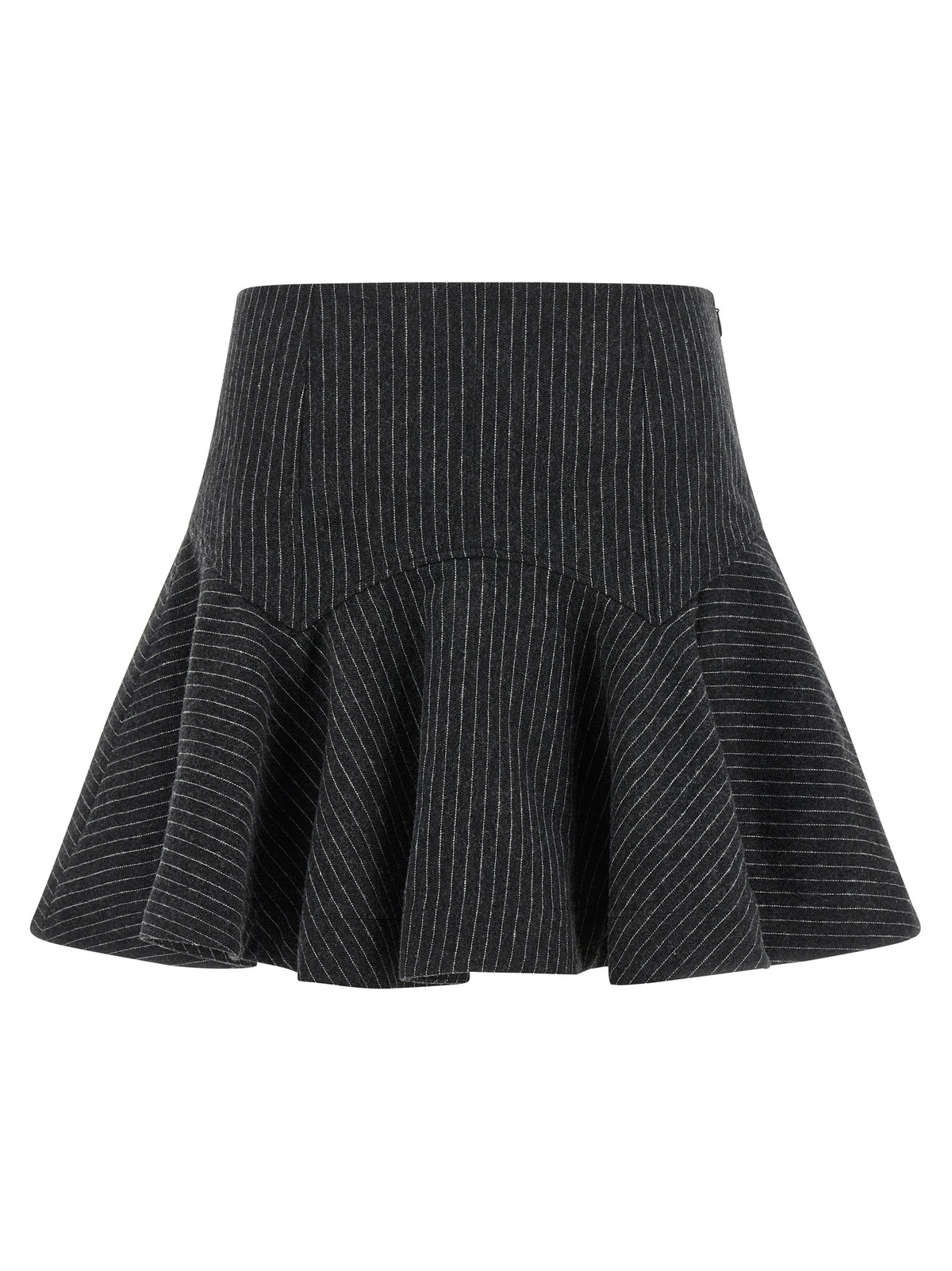 Gray Polyester Long Skirt