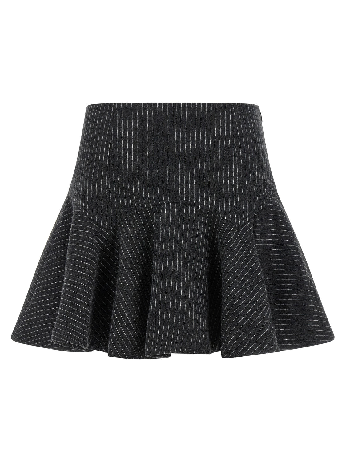 Gray Polyester Long Skirt