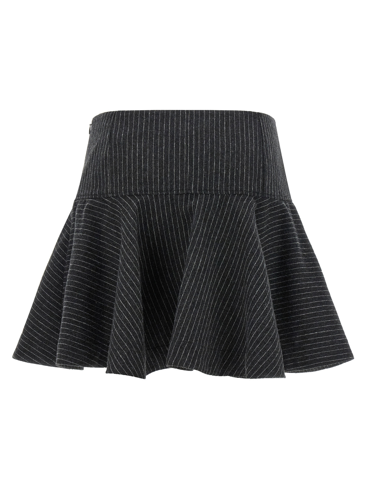 Gray Polyester Long Skirt