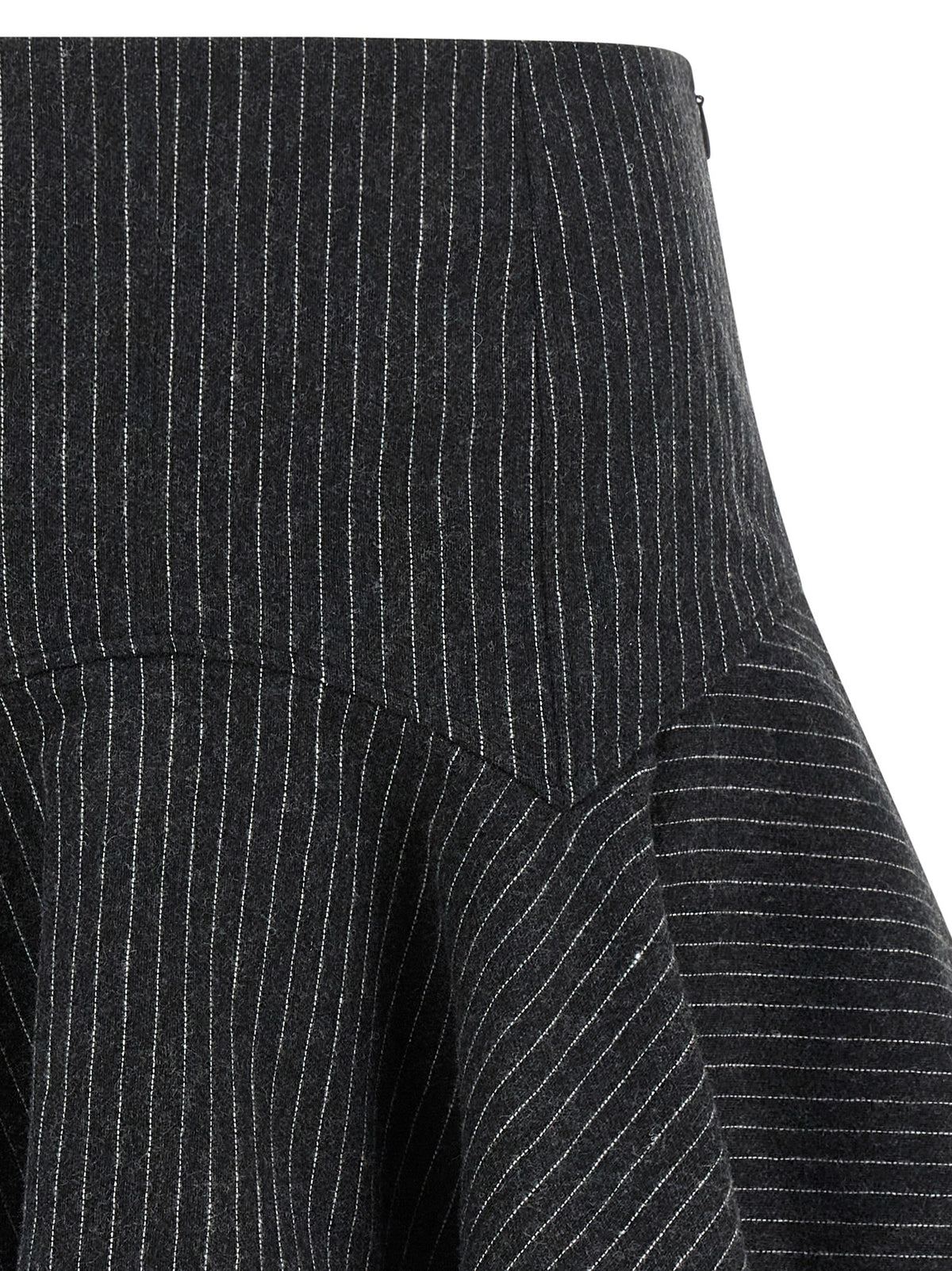 Gray Polyester Long Skirt