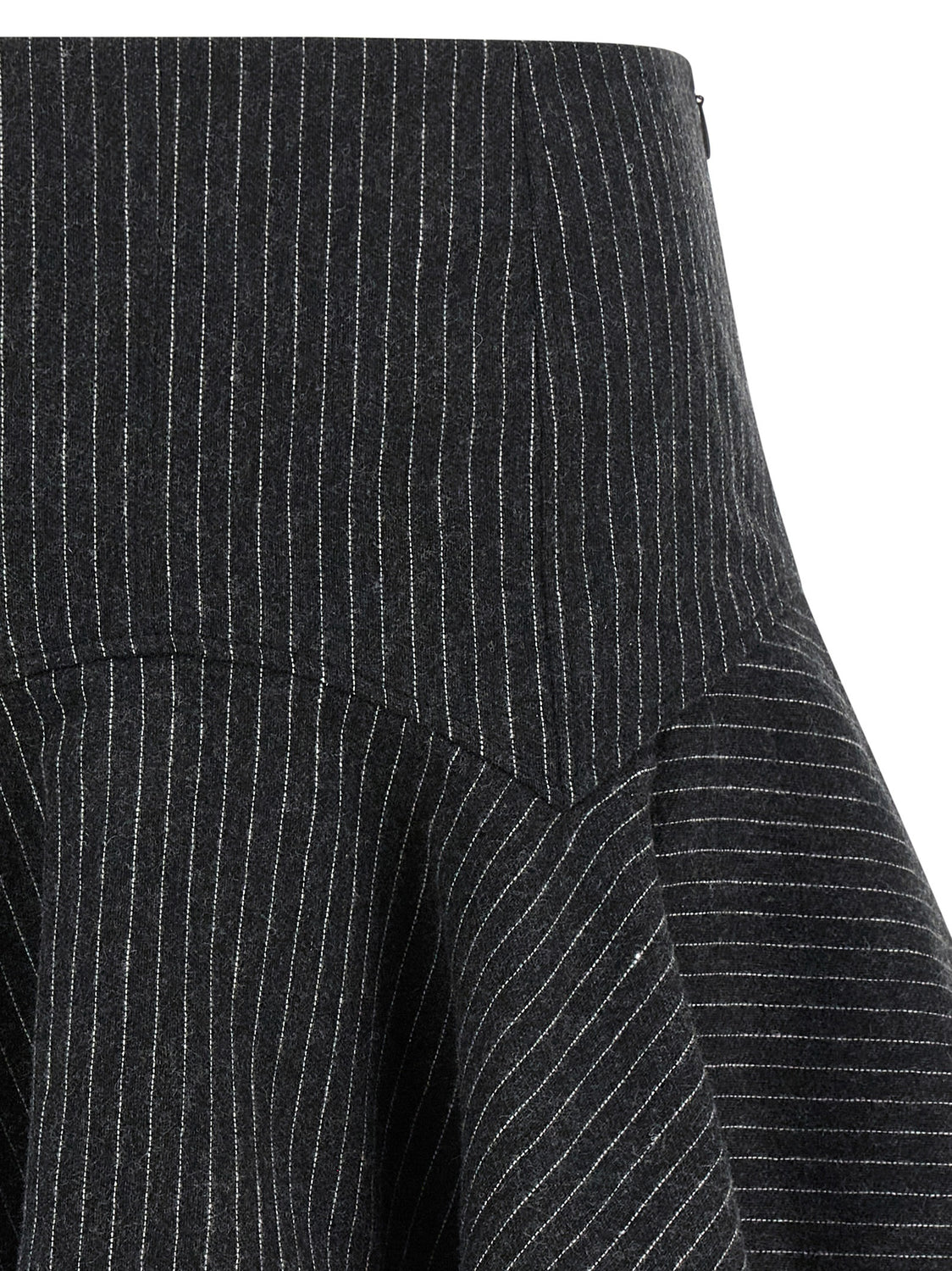 Gray Polyester Long Skirt