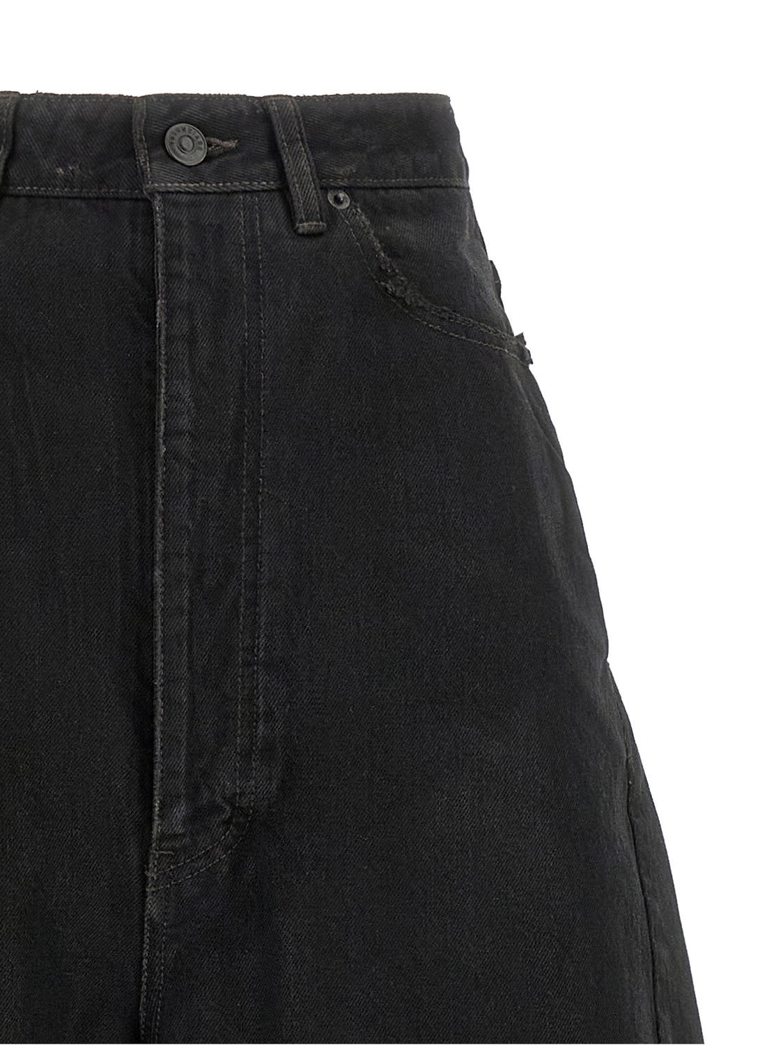 Black Cotton High-Waisted Jean