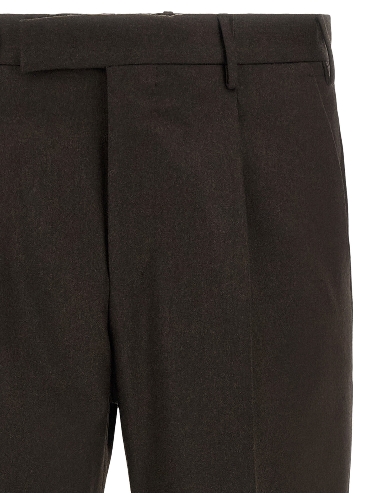 Brown Virgin Wool Dress Pants